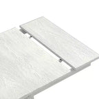 Set da pranzo rustico allungabile da 6 pezzi, tavolo in legno di gomma con 4 sedie da pranzo imbottite senza braccioli e panca per cucina, grigio
