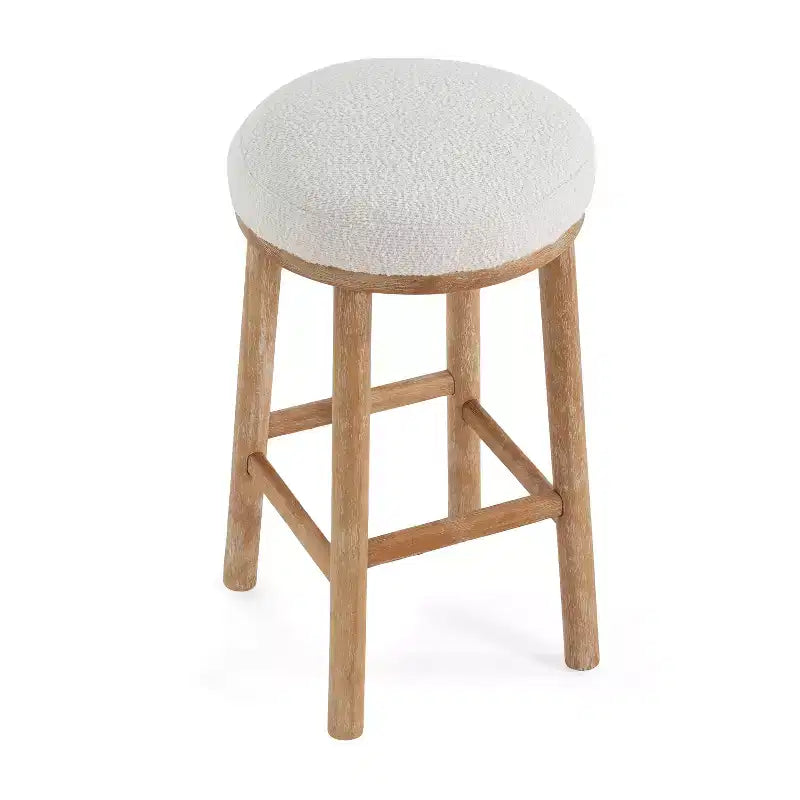 Sgabelli da bancone imbottiti Patsy in legno di gomma moderni e minimalisti (set da 2)