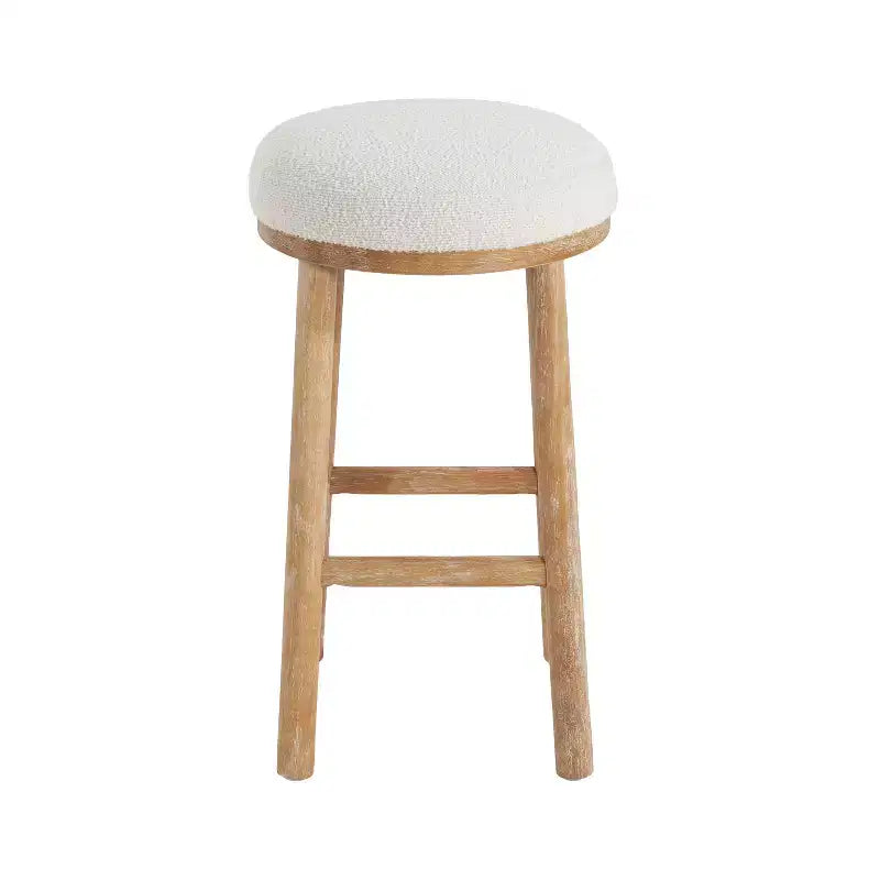 Sgabelli da bancone imbottiti Patsy in legno di gomma moderni e minimalisti (set da 2)