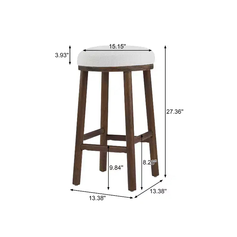 Sgabelli da bancone imbottiti Patsy in legno di gomma moderni e minimalisti (set da 2)
