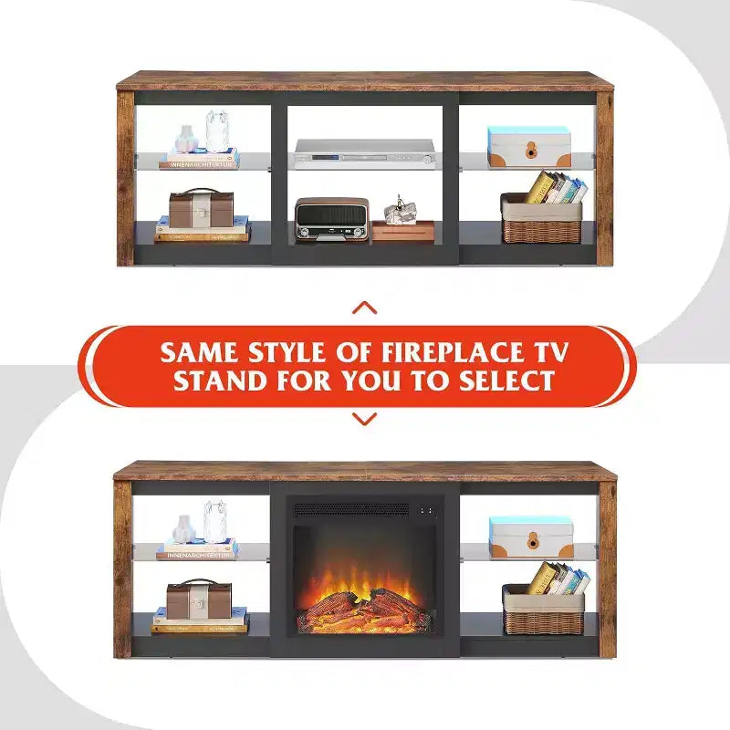 Mobile TV con luci LED per TV fino a 65 pollici, Centro di Intrattenimento con Ripiani in Vetro, Consolle TV Moderna per Soggiorno, Bianco
