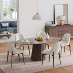 Tavolo da pranzo ovale in legno massello 67x33,5 con elegante base affusolata per 6 persone