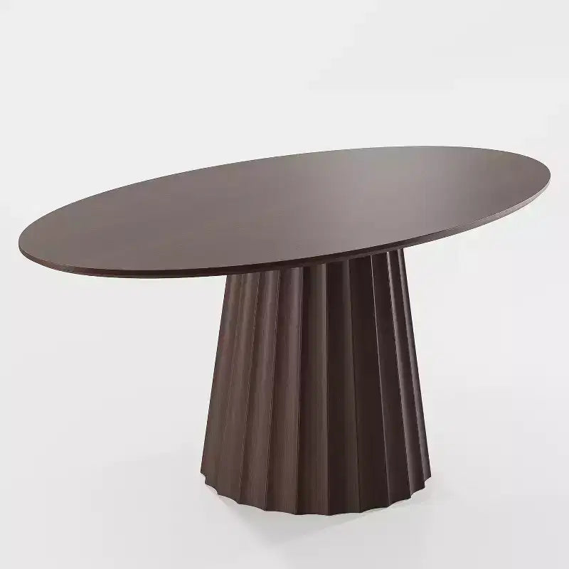 Tavolo da pranzo ovale in legno massello 67x33,5 con elegante base affusolata per 6 persone