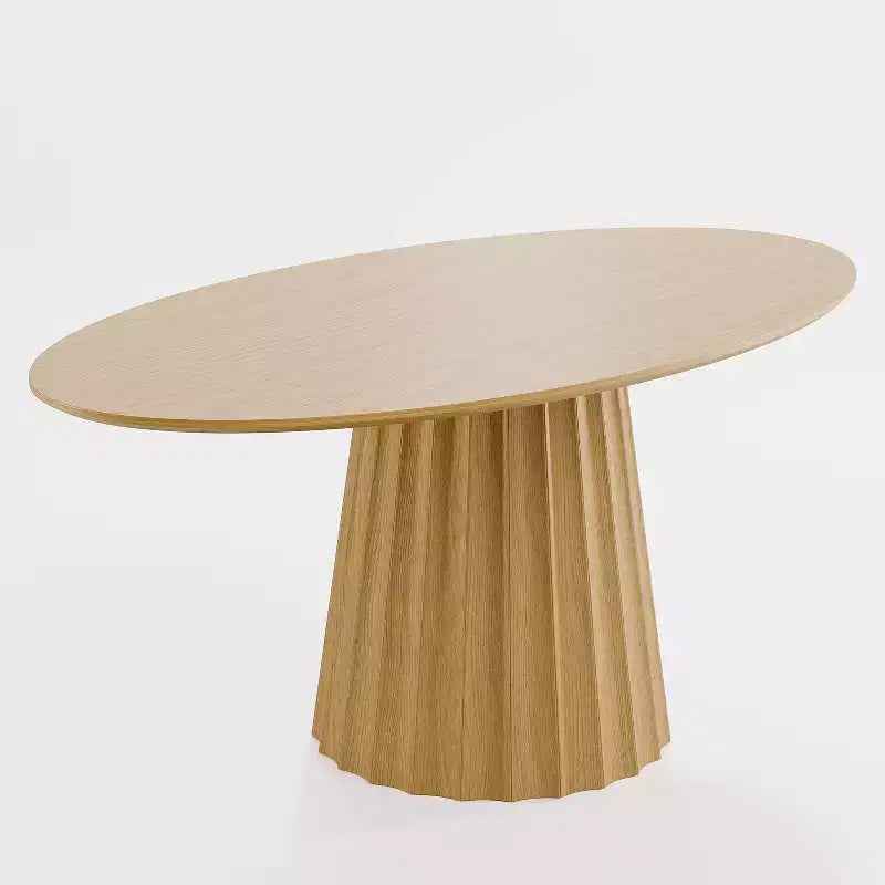 Tavolo da pranzo ovale in legno massello 67x33,5 con elegante base affusolata per 6 persone