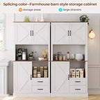 Mobile Dispensa da Cucina Elegante con Supporto per Microonde, Credenza Alta con Cassetti e Ripiani, Soluzione di Archiviazione Perfetta per Sala da Pranzo e Soggiorno