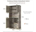Mobile Dispensa da Cucina Elegante con Supporto per Microonde, Credenza Alta con Cassetti e Ripiani, Soluzione di Archiviazione Perfetta per Sala da Pranzo e Soggiorno