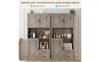 Mobile Dispensa da Cucina Elegante con Supporto per Microonde, Credenza Alta con Cassetti e Ripiani, Soluzione di Archiviazione Perfetta per Sala da Pranzo e Soggiorno
