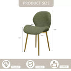 Set di 2 sedie da pranzo moderne con gambe in metallo