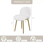 Set di 2 sedie da pranzo moderne con gambe in metallo