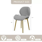 Set di 2 sedie da pranzo moderne con gambe in metallo