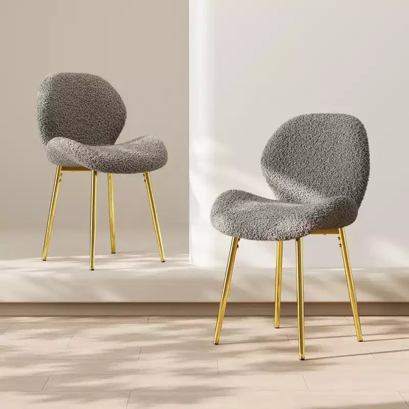 Set di 2 sedie da pranzo moderne con gambe in metallo