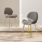 Set di 2 sedie da pranzo moderne con gambe in metallo
