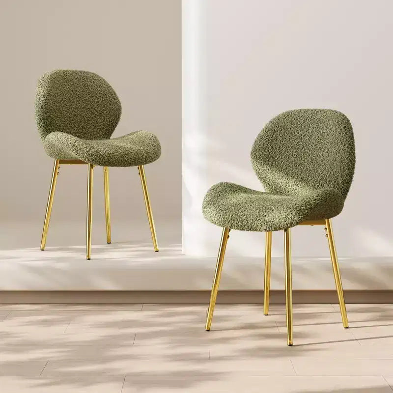 Set di 2 sedie da pranzo moderne con gambe in metallo