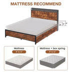 Struttura letto con cassetti contenitore, luci LED, stazione di ricarica e robuste doghe in legno