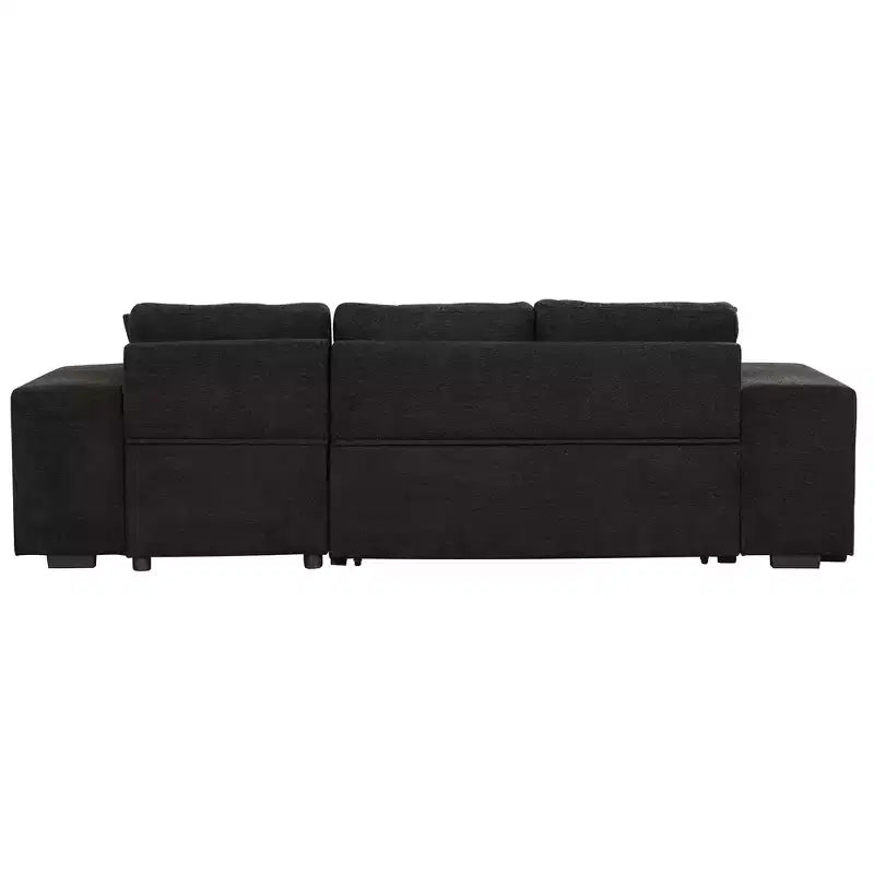 Divano letto sezionale a L reversibile da 104,5 pollici con chaise longue contenitore e 2 pouf - Divano letto convertibile a 3 posti per soggiorno