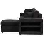 Divano letto sezionale a L reversibile da 104,5 pollici con chaise longue contenitore e 2 pouf - Divano letto convertibile a 3 posti per soggiorno
