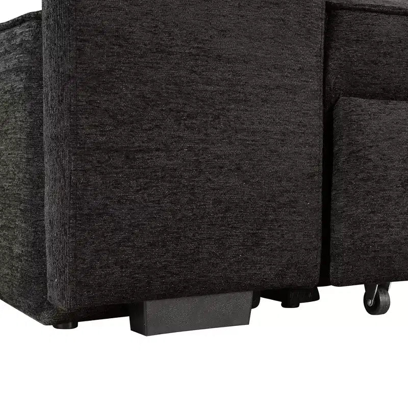 Divano letto sezionale a L reversibile da 104,5 pollici con chaise longue contenitore e 2 pouf - Divano letto convertibile a 3 posti per soggiorno