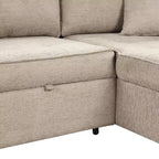 Divano letto sezionale a L reversibile da 104,5 pollici con chaise longue contenitore e 2 pouf - Divano letto convertibile a 3 posti per soggiorno