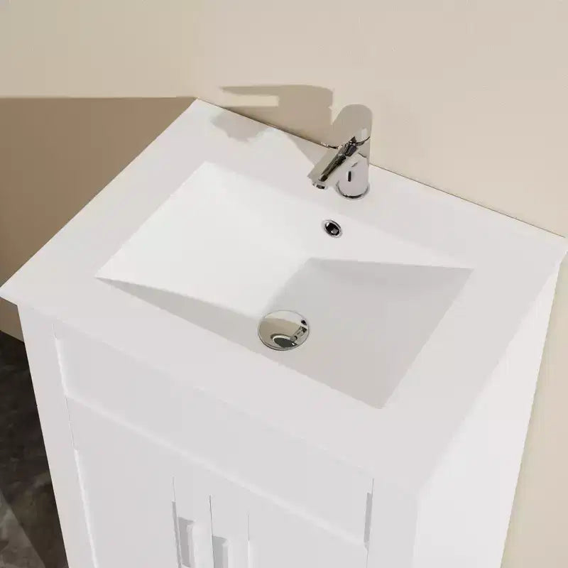 Mobile per lavanderia da bagno con lavabo da 24 pollici, bianco
