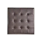 Pouf contenitore trapuntato Kilbourne in ecopelle con ripiano, Marrone/Marrone scuro