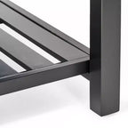 Pouf contenitore trapuntato Kilbourne in ecopelle con ripiano, Marrone/Marrone scuro