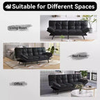 Divano letto futon convertibile da 71 pollici, moderno divano futon in lino con cuscino staccabile, schienale e bracciolo regolabili