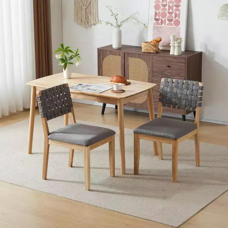 Sedie da pranzo in legno moderne di metà secolo, set da 2