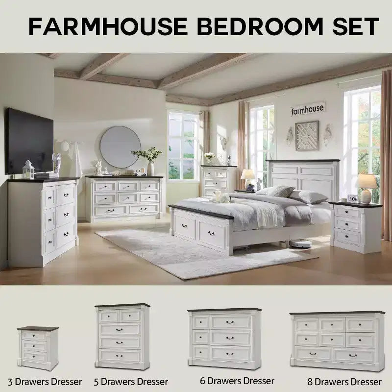 Credenza rustica da 61 pollici con 8 cassetti, in legno, con colonna romana per camera da letto