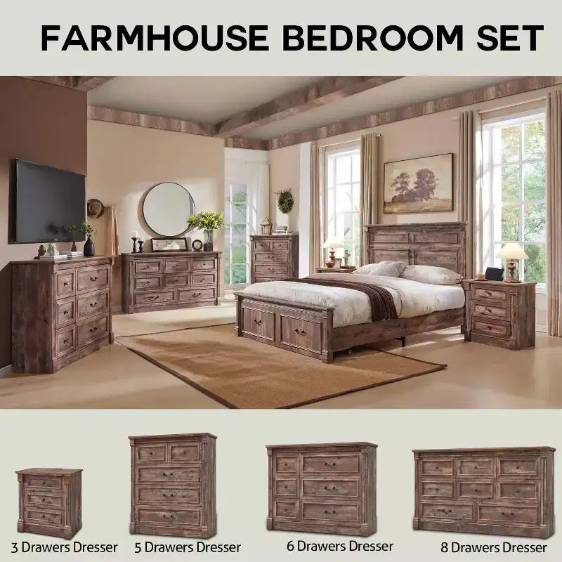 Cassettiera da fattoria 46 con 5 cassetti, armadio rustico in legno con colonna romana per camera da letto