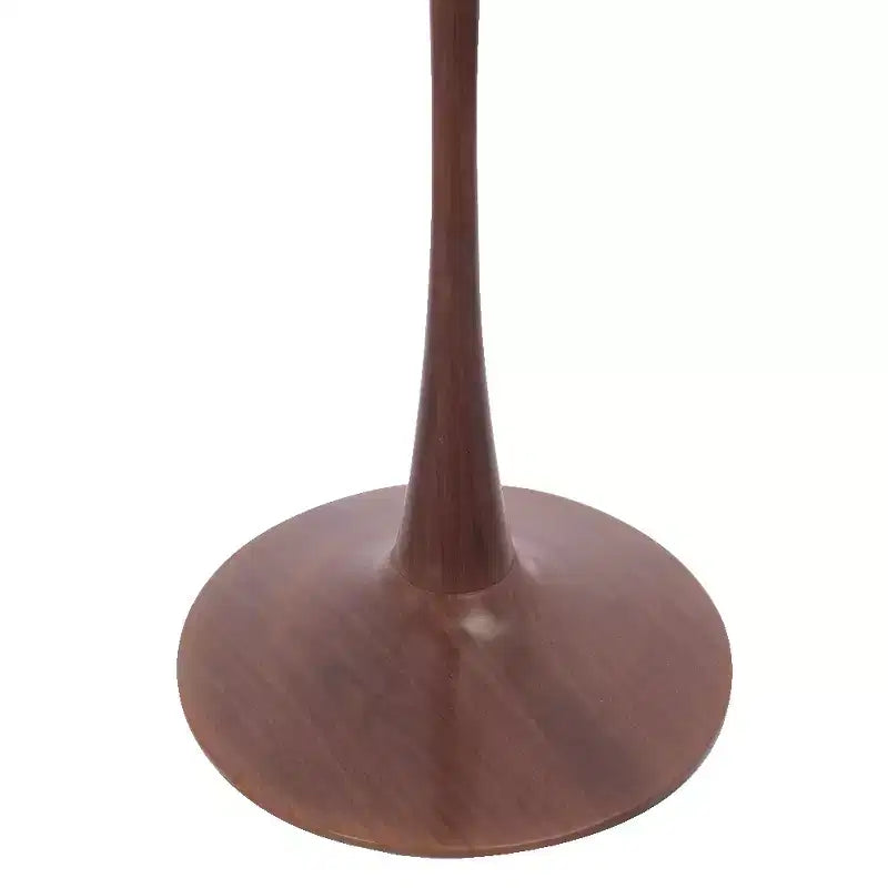 Tavolo da pranzo rotondo Bristol 35 con piano in pietra sinterizzata e base a piedistallo in acciaio noce per cucina e sala da pranzo moderne