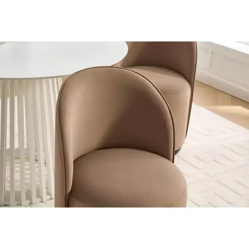 Sedie da pranzo moderne girevoli a 360°, comode sedie da cucina in velluto a botte con cuscini spessi, sedia laterale imbottita per la toeletta della camera da letto