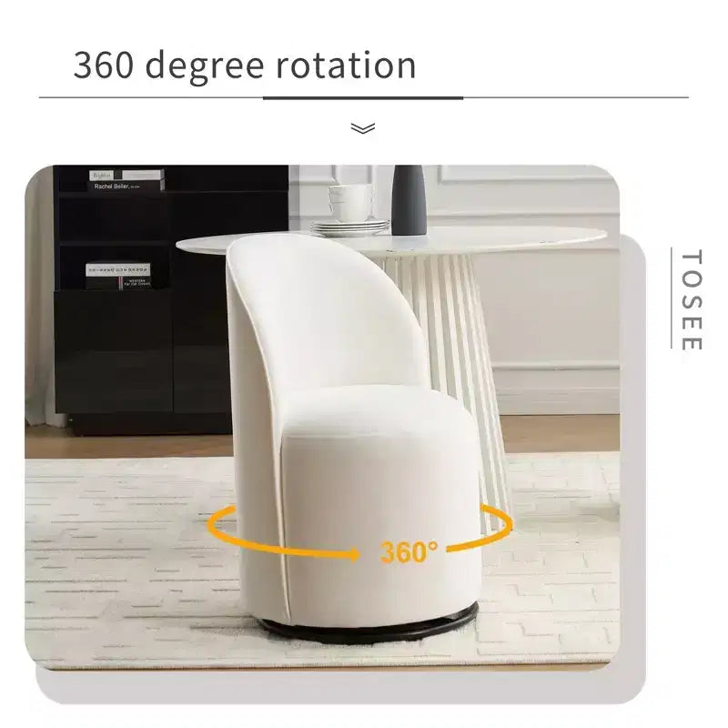 Sedie da pranzo moderne girevoli a 360°, comode sedie da cucina in velluto a botte con cuscini spessi, sedia laterale imbottita per la toeletta della camera da letto
