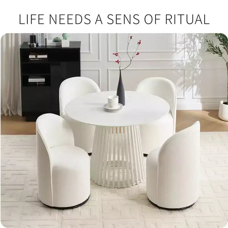 Sedie da pranzo moderne girevoli a 360°, comode sedie da cucina in velluto a botte con cuscini spessi, sedia laterale imbottita per la toeletta della camera da letto