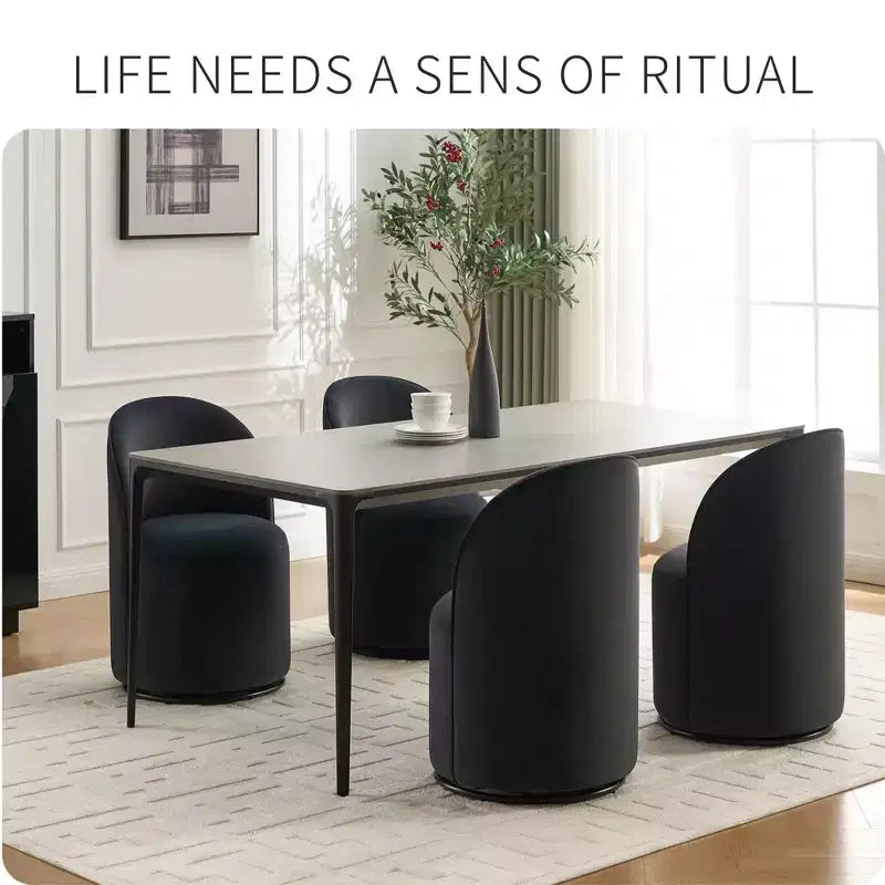 Sedie da pranzo moderne girevoli a 360°, comode sedie da cucina in velluto a botte con cuscini spessi, sedia laterale imbottita per la toeletta della camera da letto