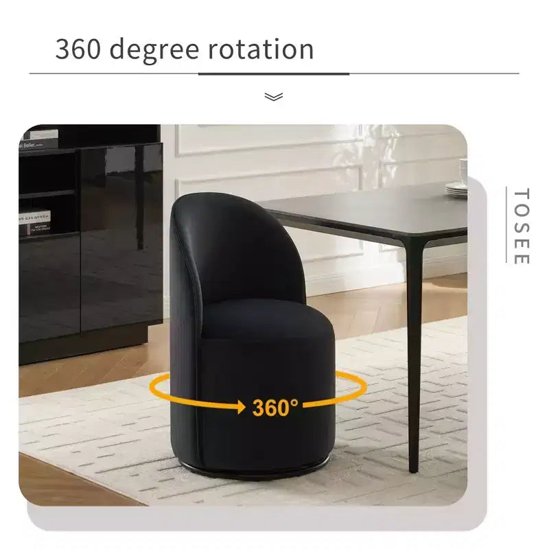 Sedie da pranzo moderne girevoli a 360°, comode sedie da cucina in velluto a botte con cuscini spessi, sedia laterale imbottita per la toeletta della camera da letto
