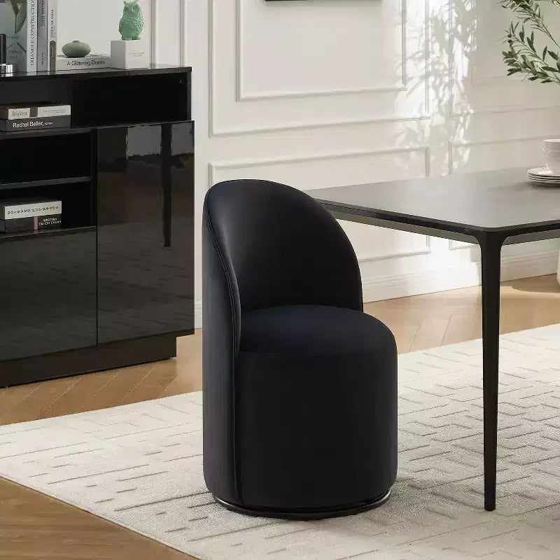 Sedie da pranzo moderne girevoli a 360°, comode sedie da cucina in velluto a botte con cuscini spessi, sedia laterale imbottita per la toeletta della camera da letto