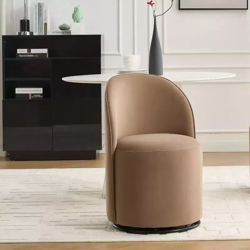 Sedie da pranzo moderne girevoli a 360°, comode sedie da cucina in velluto a botte con cuscini spessi, sedia laterale imbottita per la toeletta della camera da letto