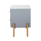 Comodino Moderno Minimalista con 2 Cassetti Contenitori, Maniglie e Gambe in Metallo Dorato, Design Testurizzato Unico