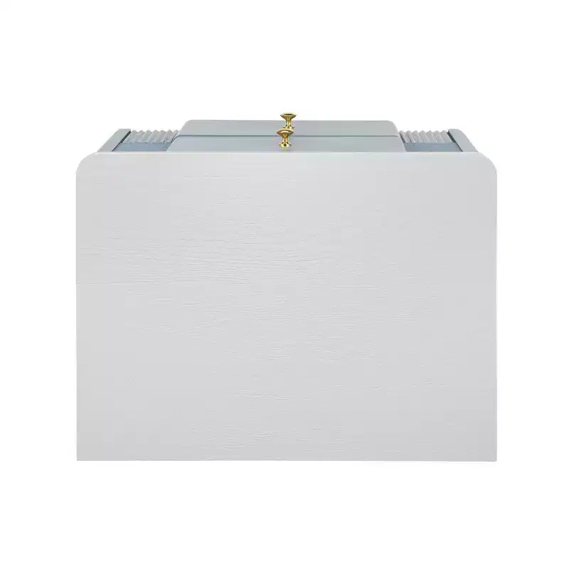 Comodino Moderno Minimalista con 2 Cassetti Contenitori, Maniglie e Gambe in Metallo Dorato, Design Testurizzato Unico