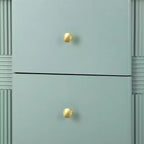 Comodino Moderno Minimalista con 2 Cassetti Contenitori, Maniglie e Gambe in Metallo Dorato, Design Testurizzato Unico