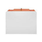 Comodino Moderno Minimalista con 2 Cassetti Contenitori, Maniglie e Gambe in Metallo Dorato, Design Testurizzato Unico