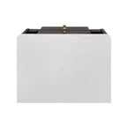 Comodino Moderno Minimalista con 2 Cassetti Contenitori, Maniglie e Gambe in Metallo Dorato, Design Testurizzato Unico