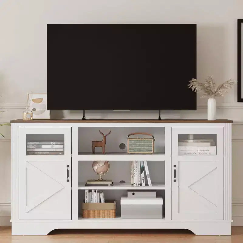 Mobile TV per Agriturismo per TV fino a 65 pollici, Porta TV alto 87,4 cm con contenitore e luce LED