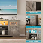 Mobile TV per Agriturismo per TV fino a 65 pollici, Porta TV alto 87,4 cm con contenitore e luce LED