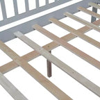 Divano letto matrimoniale in legno con due cassetti Grigio