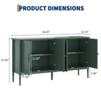 Credenza a buffet da 59 pollici, mobile bar da ingresso con ripiani regolabili, armadio da pavimento in legno, tavolo console multimediale