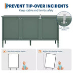 Credenza a buffet da 59 pollici, mobile bar da ingresso con ripiani regolabili, armadio da pavimento in legno, tavolo console multimediale