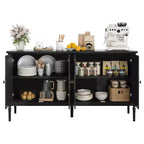 Credenza a buffet da 59 pollici, mobile bar da ingresso con ripiani regolabili, armadio da pavimento in legno, tavolo console multimediale