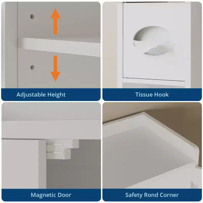 Mobiletto per bagno sopra il WC, organizer da bagno sopra il WC, porta carta igienica e mensole regolabili, scaffale salvaspazio per WC