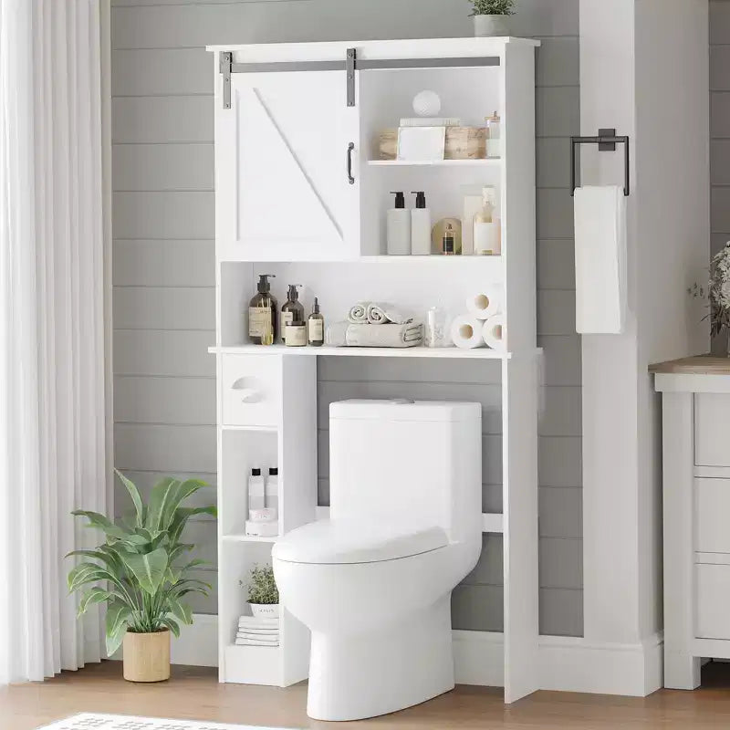 Mobiletto per bagno sopra il WC, organizer da bagno sopra il WC, porta carta igienica e mensole regolabili, scaffale salvaspazio per WC